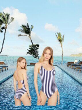 Southern Tide Bathing Suit Seagoing Stripe Tie Back One-Piece NWT Sz S